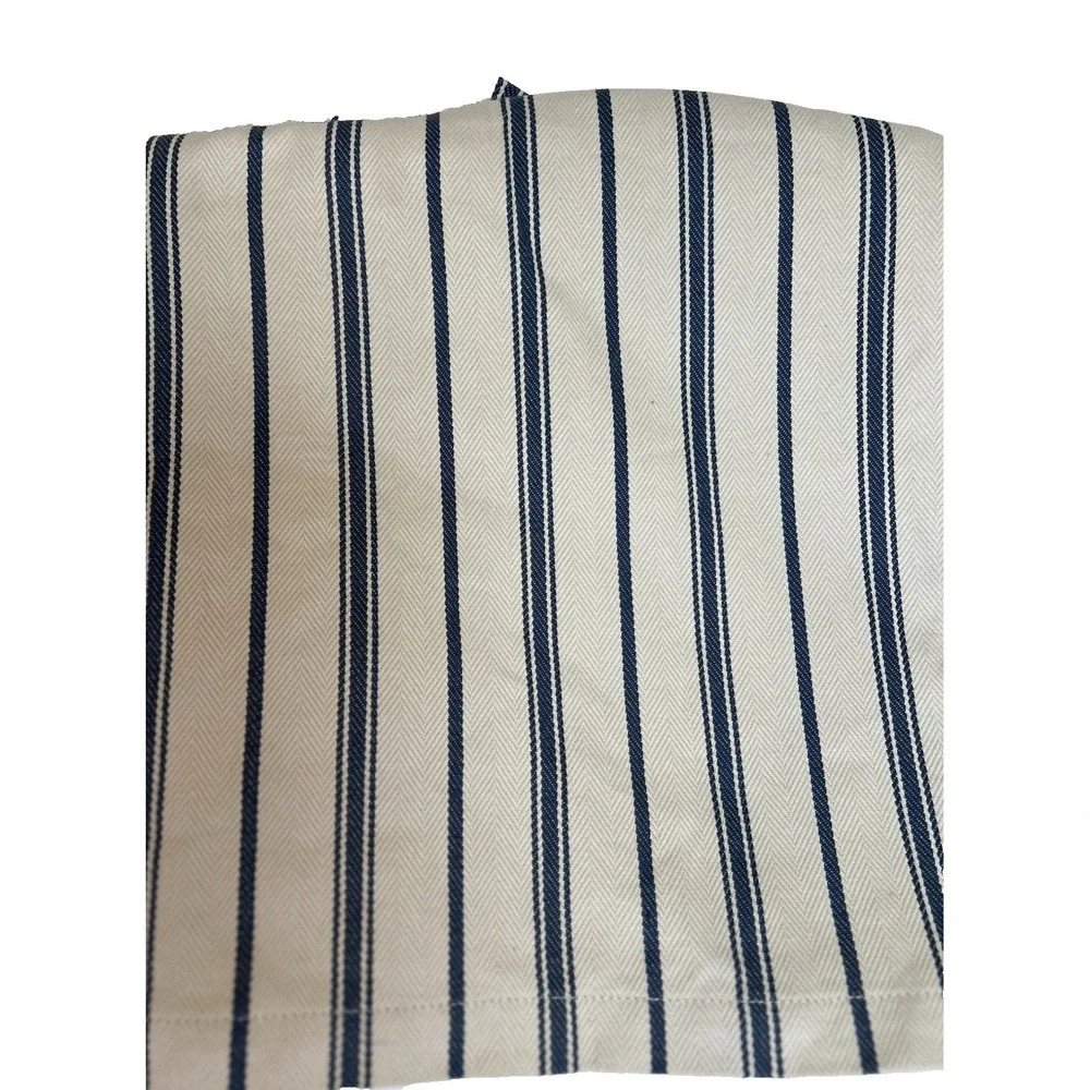 Pottery Barn Navy Blue Tan Stripe Cotton Twin Bedskirt Set 16
